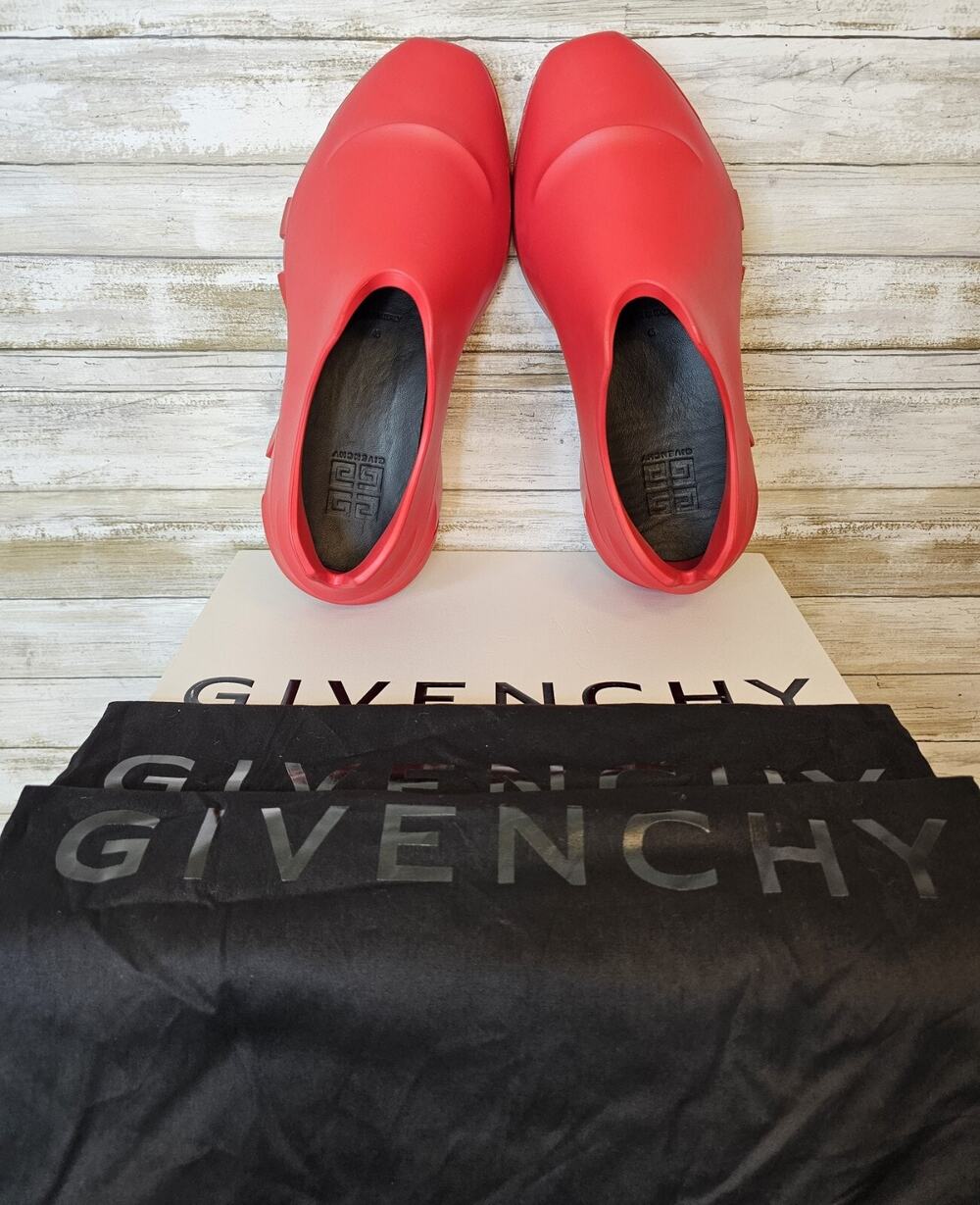 Authentic GIVENCHY Show Low Shoes - Red - Rubber - Size US 12 / EU 45